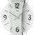 AMS Remini Wanduhr im Detail: weißes Ziffernblatt, schwarze Ziffern, silberne Zeiger