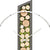 Wall clock detail view: moss surface with wood slices, white aluminum ring, hands