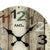 AMS W9650 Wall Clock Printed Brownish • Quartz Movement • Mineral Glass