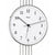 Wall clock face with Roman numerals, black hands, and fine minute markers