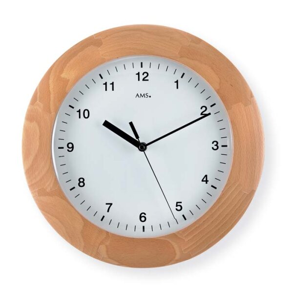 Radio-controlled wall clock modern diameter: 31 cm - AMS Model: 5904/18