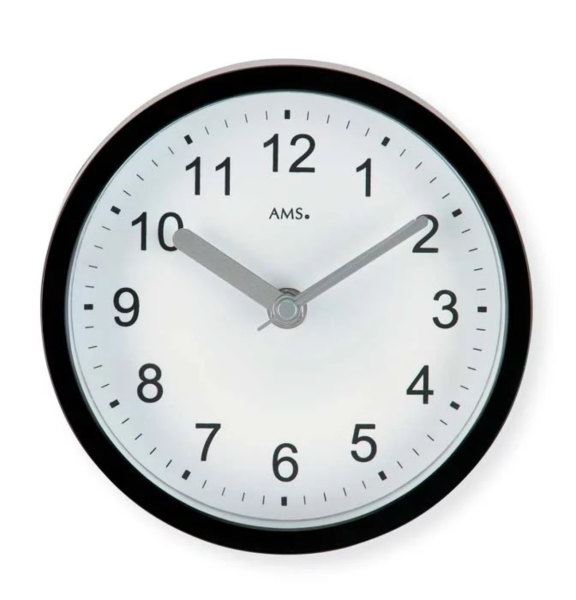 Radio-controlled wall clock modern plastic case 16 cm - AMS Model: 5928