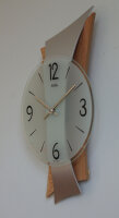 Modern wall clock beech look 23 x 43 x 6 cm - AMS Model: 9401