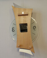 Modern wall clock beech look 23 x 43 x 6 cm - AMS Model: 9401