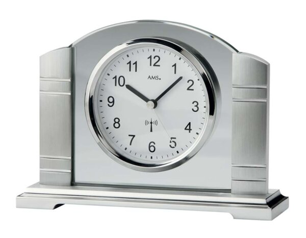 Modern radio-controlled table clock diameter approx. 10 cm - AMS Model: 5142