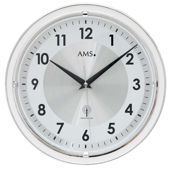 Radio-controlled wall clock white 30 cm - AMS Model: 5945