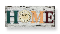 Modern wall clock inscription: Home 40 x 17 x 5 cm - AMS...