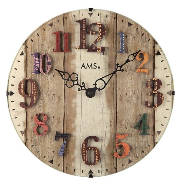 Modern wall clock diameter: 30 cm - AMS Model: 9423
