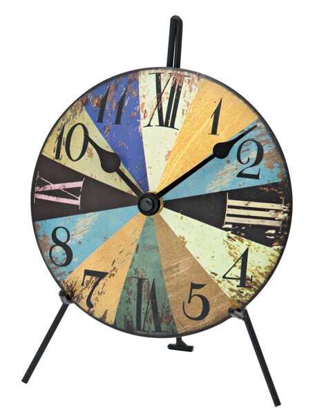 Table clock colorful with silent movement - AMS Model: 1164