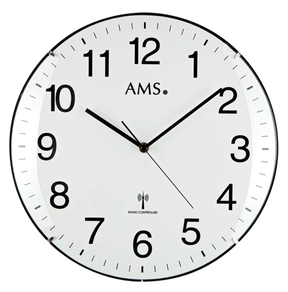 Modern radio-controlled wall clock case diameter 32 cm - AMS Model: 5960