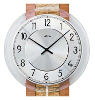 Wall clock wooden case aluminum dial - AMS Model: 7424
