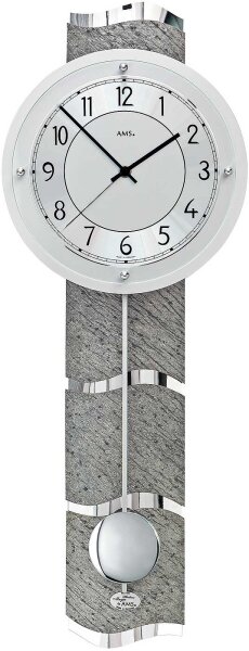 Wall clock radio pendulum clock aluminum dial - AMS Model: 5216