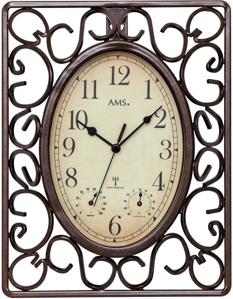 Classic wall clock thermometer hygrometer - AMS Model: 5976