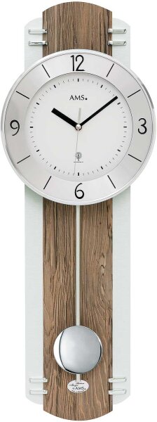 Radio-controlled wall clock pendulum clock modern - AMS Model: 5292
