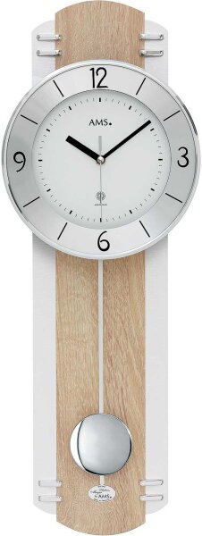 Radio-controlled wall clock pendulum clock modern - AMS Model: 5291