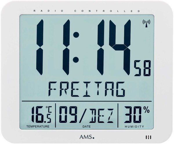 Modern wall clock weather station plastic - AMS Model: 5886