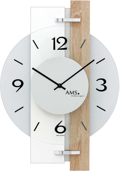 Modern wall clock 40 cm x 28 cm x 6 cm - AMS Model: 9557
