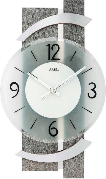 Modern wall clock wood 40 cm x 23 cm x 6 cm - AMS Model: 9548