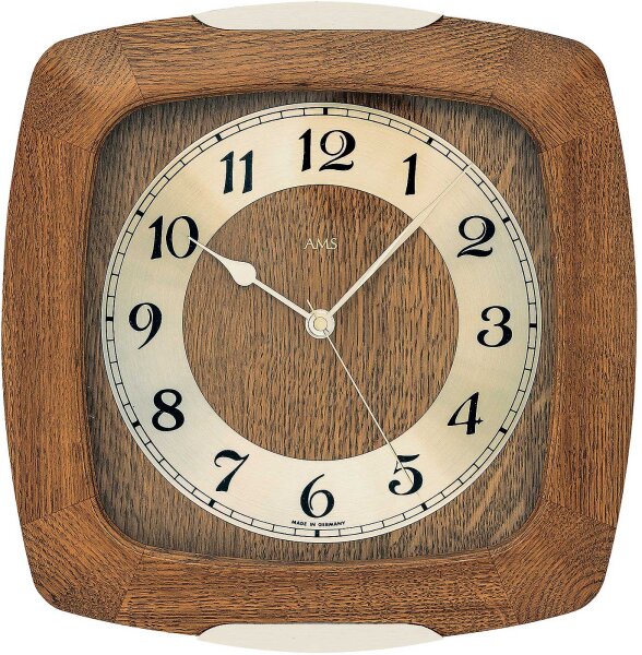 Classic wall clock solid wood 28 cm - AMS Model: 5804/4