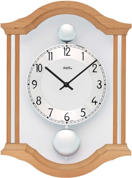 Classic wall clock double pendulum clock - AMS Model: 7447/18