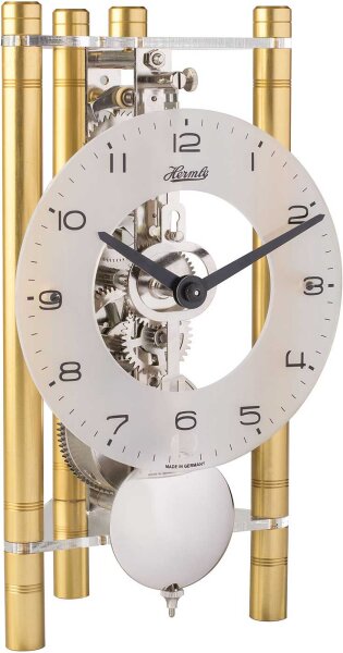 Table clock aluminum skeleton movement - Hermle Model: 23025-500721