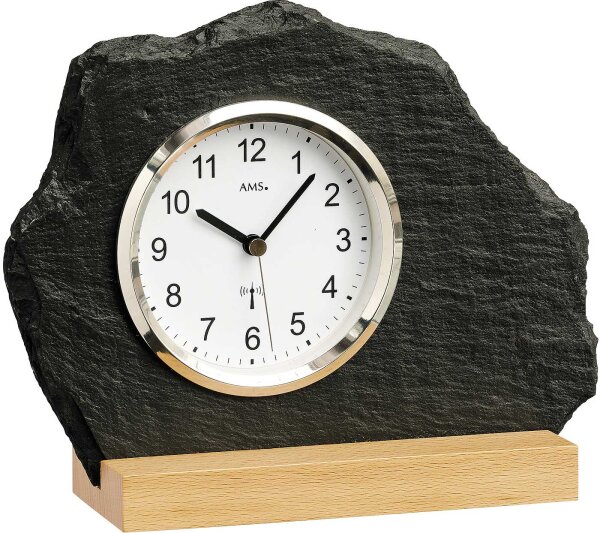 Classic table clock solid wood case beech - AMS Model: 5114
