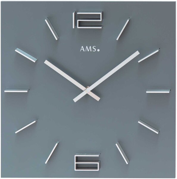 Modern wall clock 34 cm x 34 cm x 4 cm - AMS Model: 9594