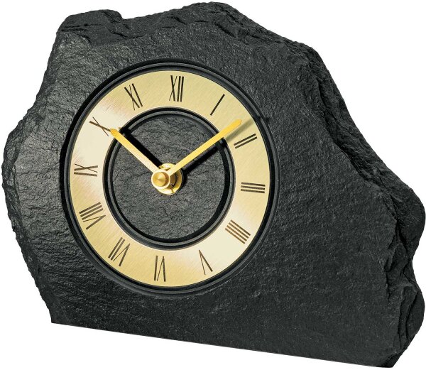 Table clock made of slate silent movement - AMS Model: 1105