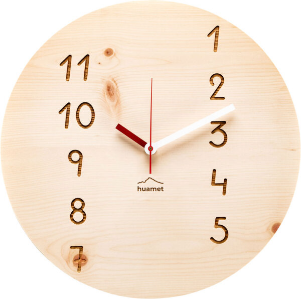 Manufaktuhr pine round, modern wall clock - huamet Model: CH40-H-13