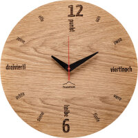 Wall clock Kultuhr oak round - huamet Model: CH50-A-01