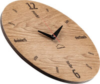 Wall clock Kultuhr oak round - huamet Model: CH50-A-01