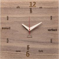 Wall clock Kultuhr walnut square - huamet Model: CH11-B-01