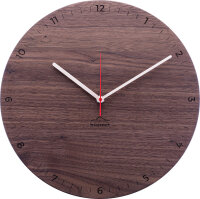 Wall clock, walnut, round - huamet Model: CH10-B-1806