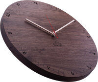 Wall clock, walnut, round - huamet Model: CH10-B-1806