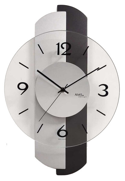 Modern quartz wall clock 27 x 42 x 6 cm - AMS Model: 9206