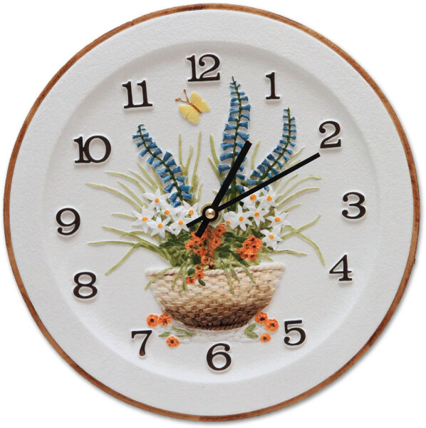 "Flowers" hand-painted - Terrastudio Model: Kitchen clock