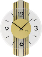 Modern wall clock with brass antique overlay - AMS Model:...