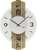 Modern wall clock with alpine hay overlay - AMS Model: 9674