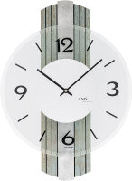 Modern wall clock with silver antique overlay - AMS...