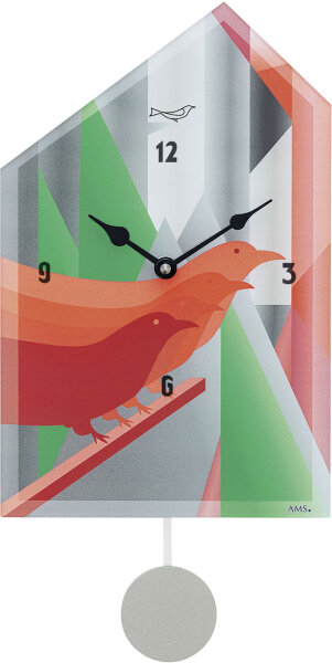 Modern wall clock with 12 melodies - AMS Model: 7493