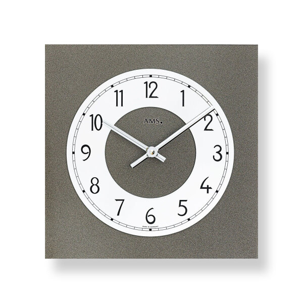 Modern wall clock made of mineral glass - AMS Model: 9683