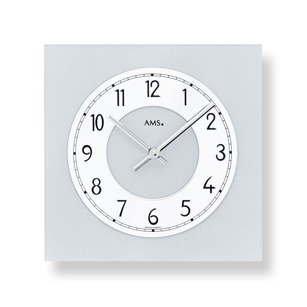 Modern wall clock made of glass - AMS Model: 9684