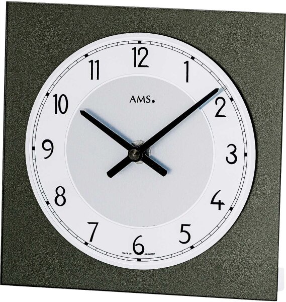 Modern table clock made of mineral glass, anthracite - AMS Model: 1250