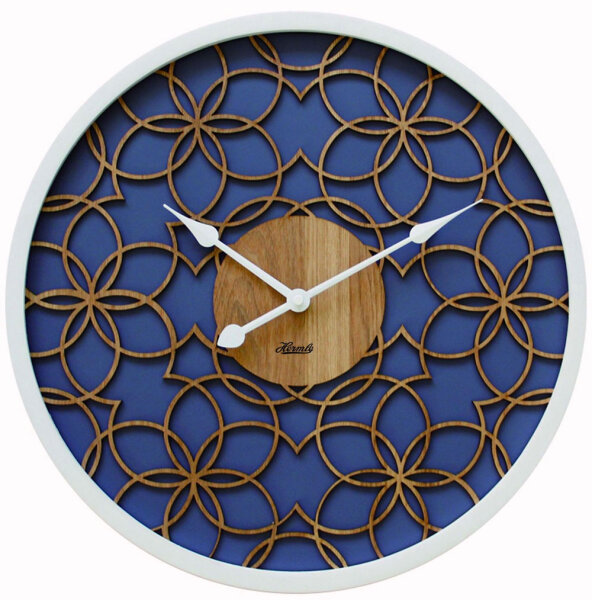 Modern wall clock, blue - Hermle Model: 30102-002100