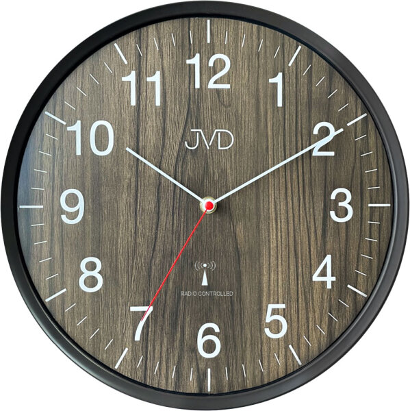 Wall clock with radio movement and wood look dial - JVD Model: RH17.3
