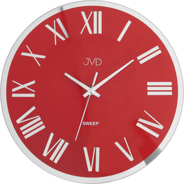 Wall clock red in metal - JVD Model: NS22006.2