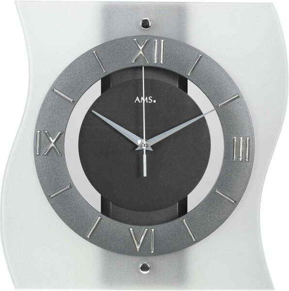 Modern radio-controlled wall clock 30 x 32 x 6 cm - AMS Model: 5908