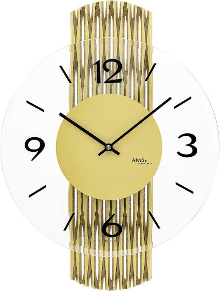 Modern wall clock made of glass - AMS Model: 9695