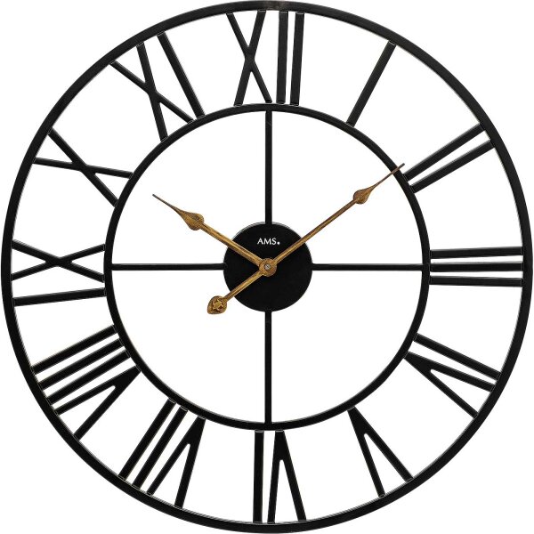 Modern wall clock made of metal - AMS Model: 9685