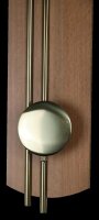 Radio-controlled pendulum clock classic brass rods Roman...